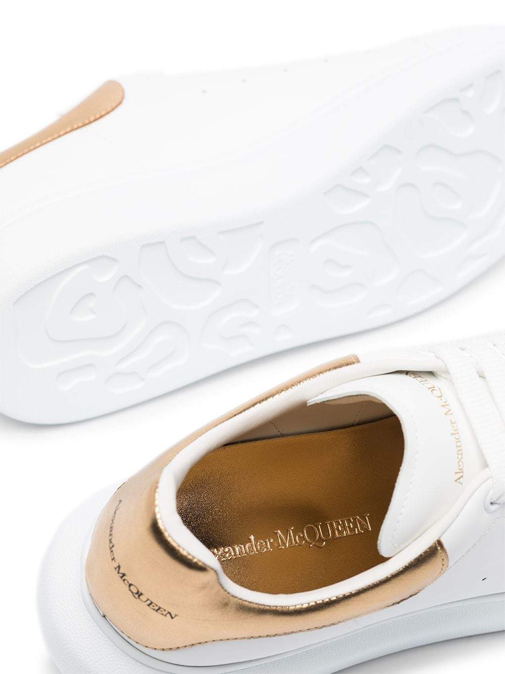 ALEXANDER MCQUEEN oversized sole sneakers White/Gold - MAISONDEFASHION.COM
