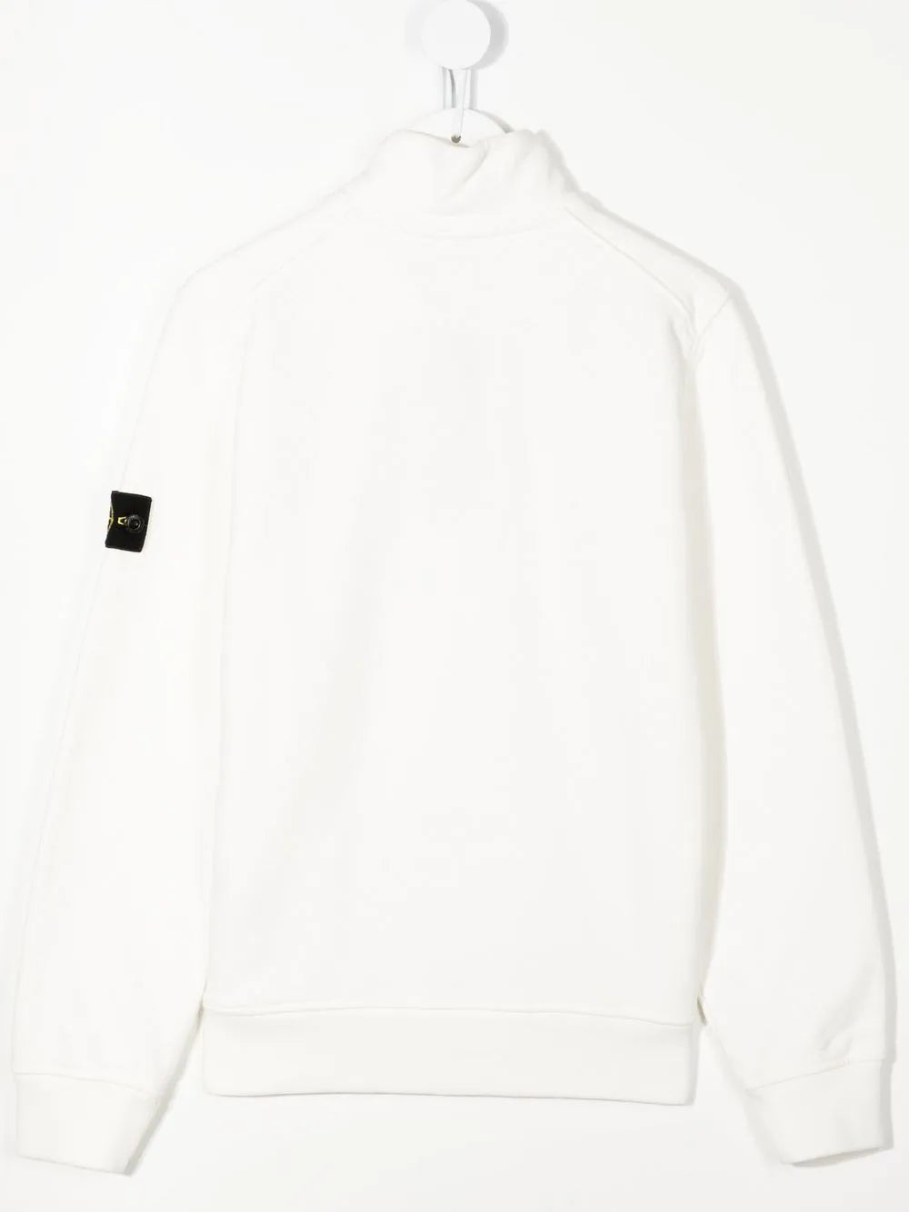 STONE ISLAND KIDS Compass-patch quarter-zip sweatshirt White - MAISONDEFASHION.COM