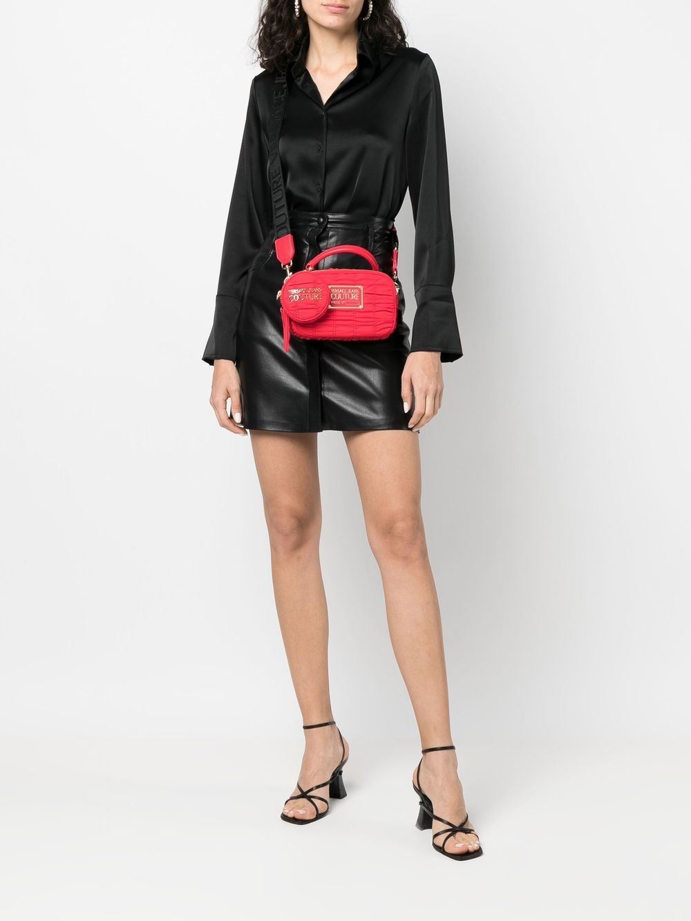 VERSACE JEANS COUTURE WOMEN Ruched-detail tote bag Red - MAISONDEFASHION.COM