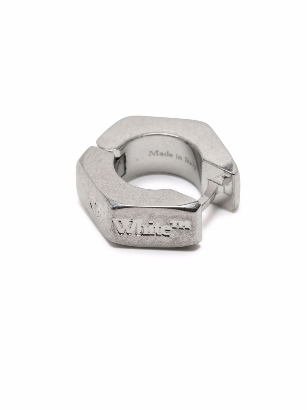 OFF-WHITE Hexnut Logo Earring Silver - MAISONDEFASHION.COM