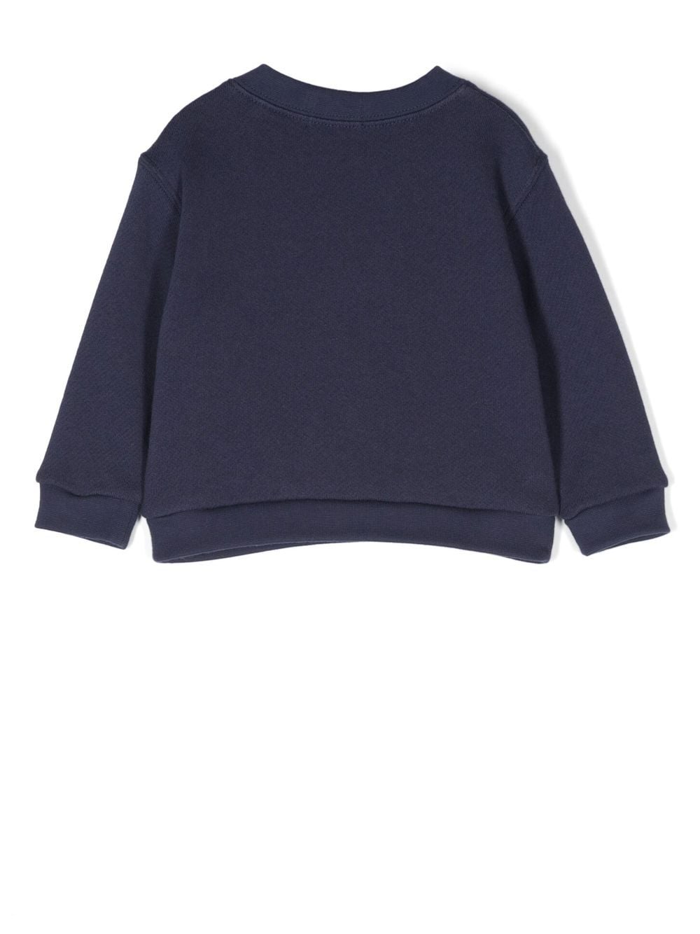 PALM ANGELS KIDS Curved Logo Sweatshirt Navy/White