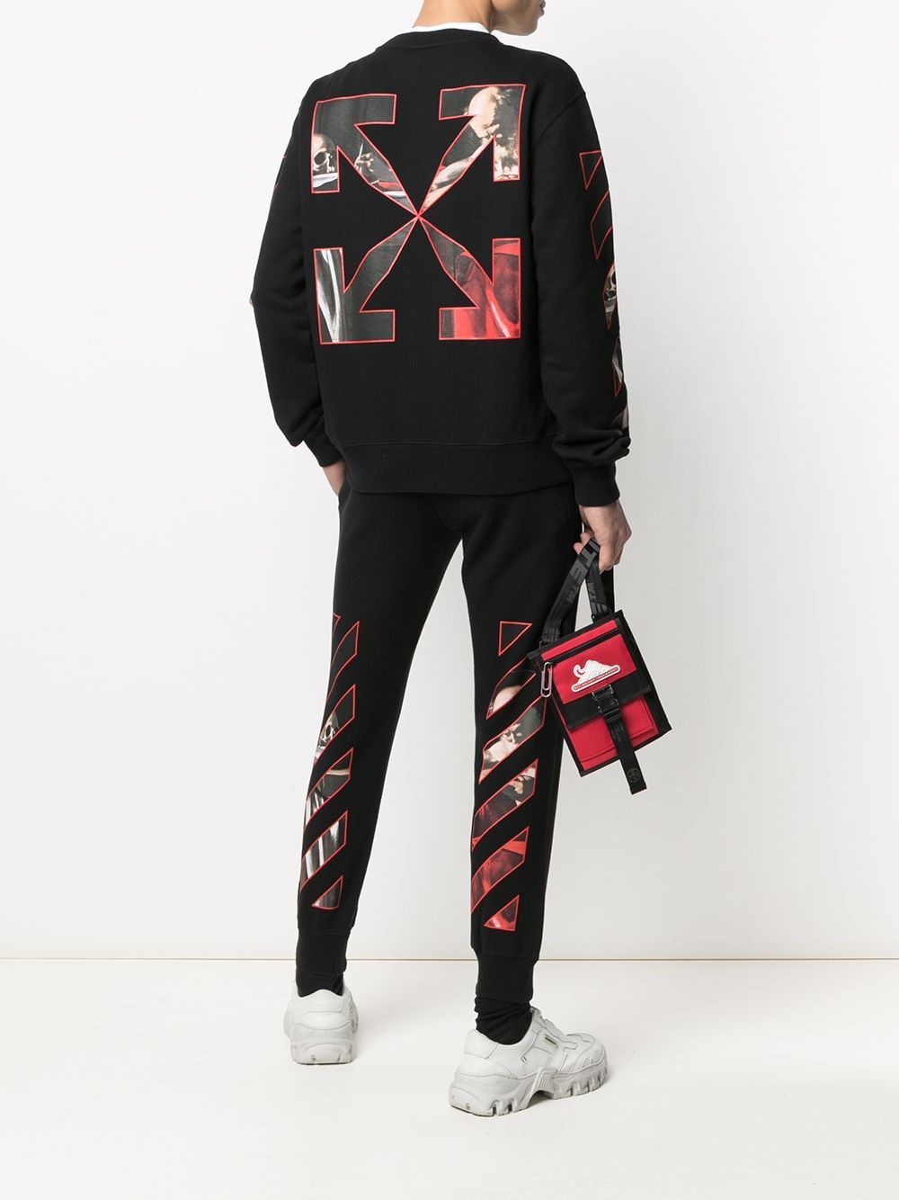 OFF-WHITE Caravaggio Print Sweatshirt Black/Red - Maison De Fashion 