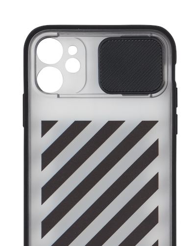 OFF-WHITE Diagonal Slide iPhone 11 Phone Case Black - MAISONDEFASHION.COM