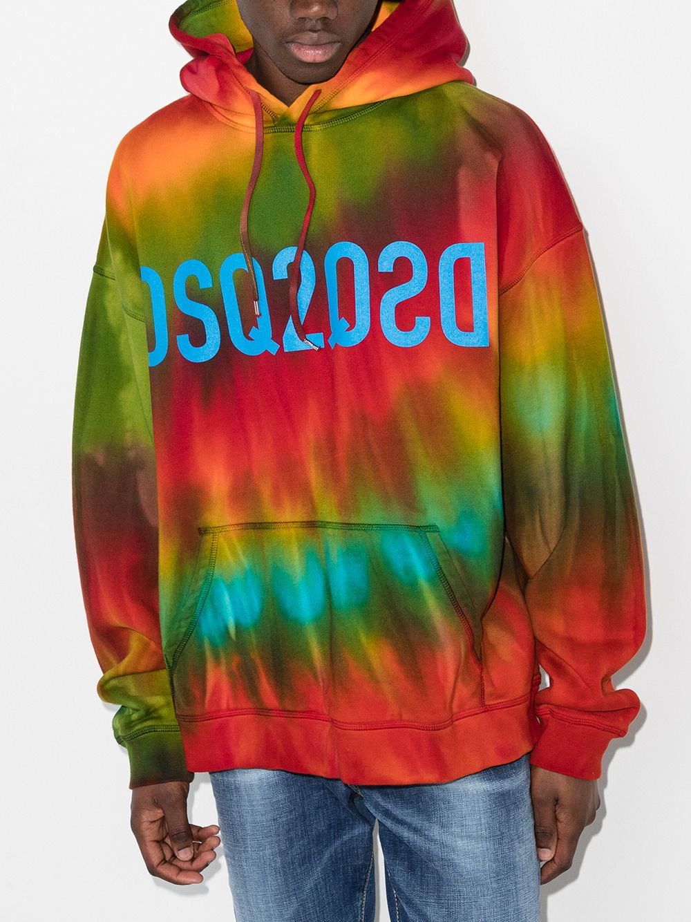 DSQUARED2 Tie-Dye Reverse Dsq2 Hoodie - MAISONDEFASHION.COM