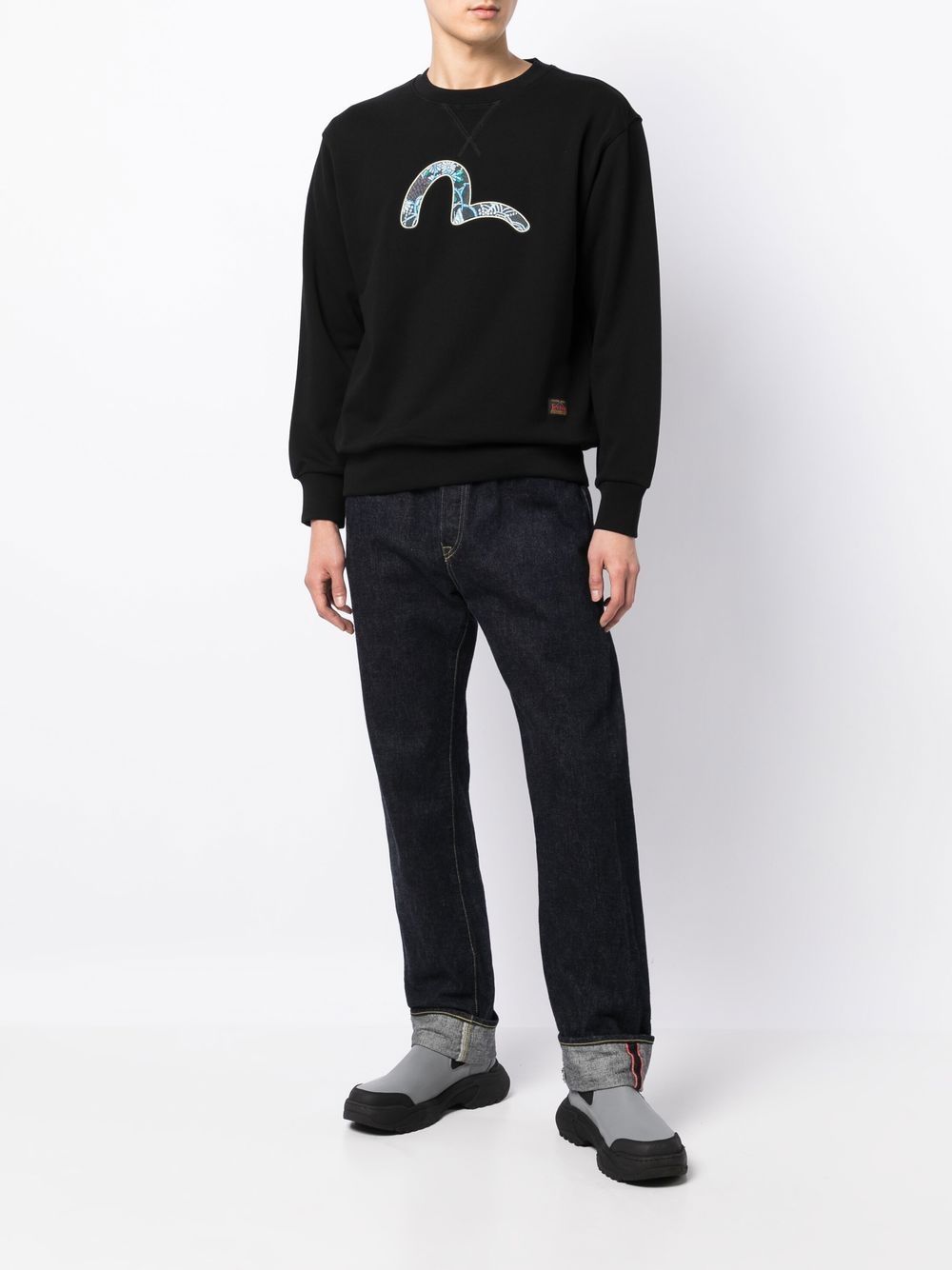 EVISU Rear logo-print sweatshirt Black - MAISONDEFASHION.COM