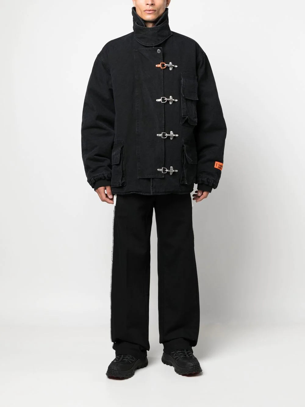 HERON PRESTON Fireman Canvas Jacket Black - MAISONDEFASHION.COM