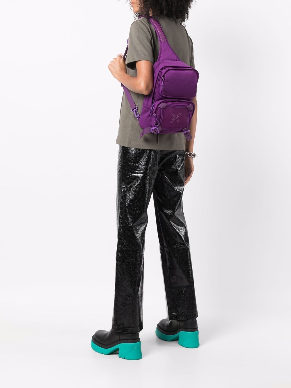 KENZO Cross Logo Bag With Strap Purple - MAISONDEFASHION.COM