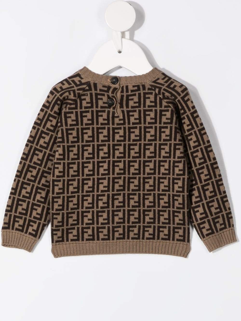 FENDI Baby Monogram Knitted Jumper Brown - MAISONDEFASHION.COM