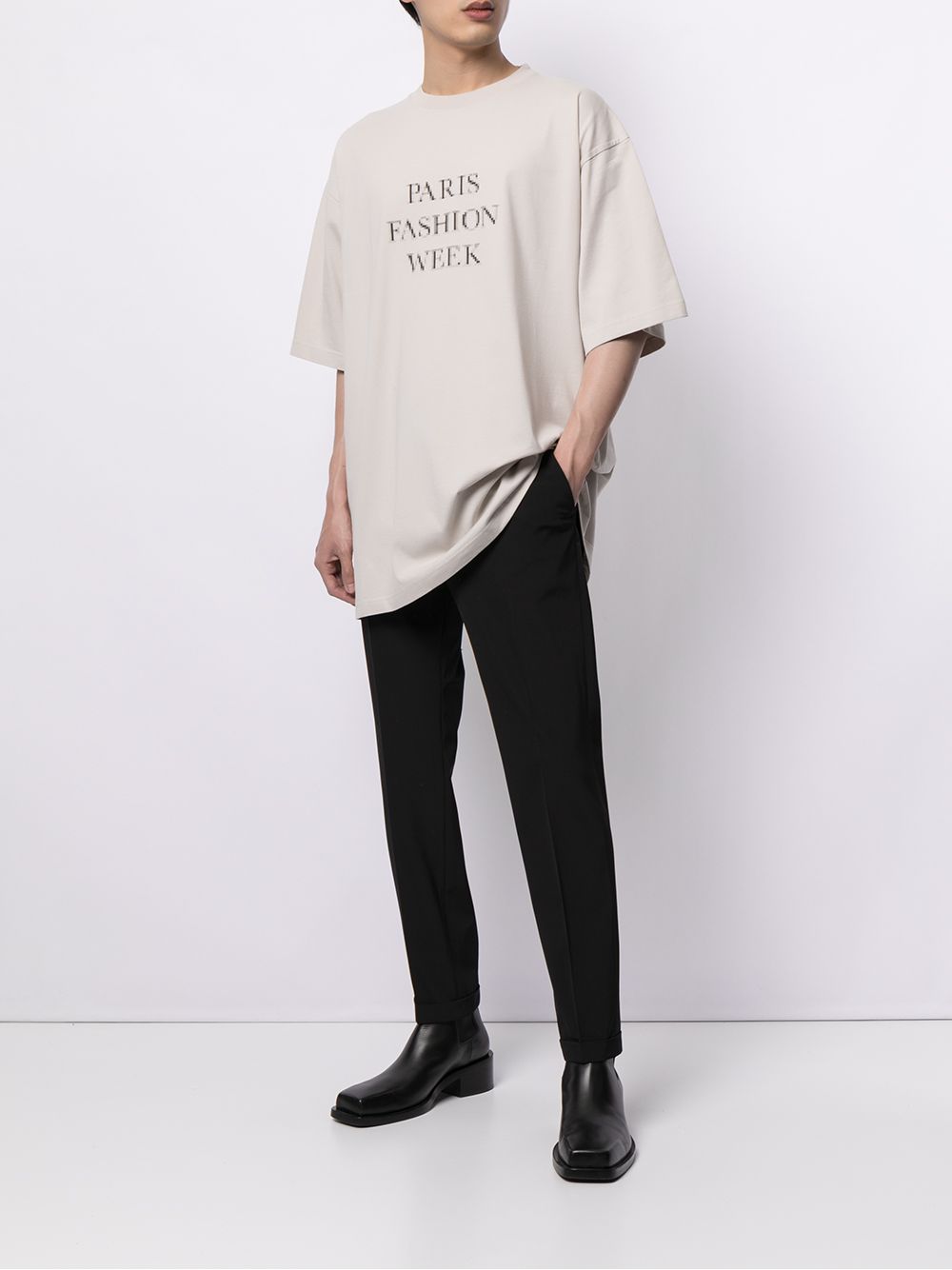 BALENCIAGA Paris Fashion Week Oversized T-Shirt Grey - MAISONDEFASHION.COM