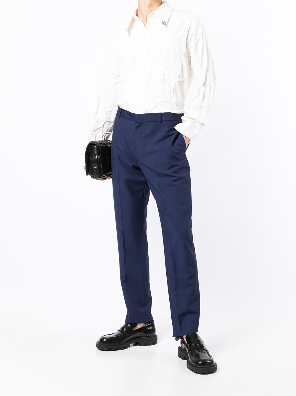 Alexander McQueen Tailored Trousers Navy - MAISONDEFASHION.COM