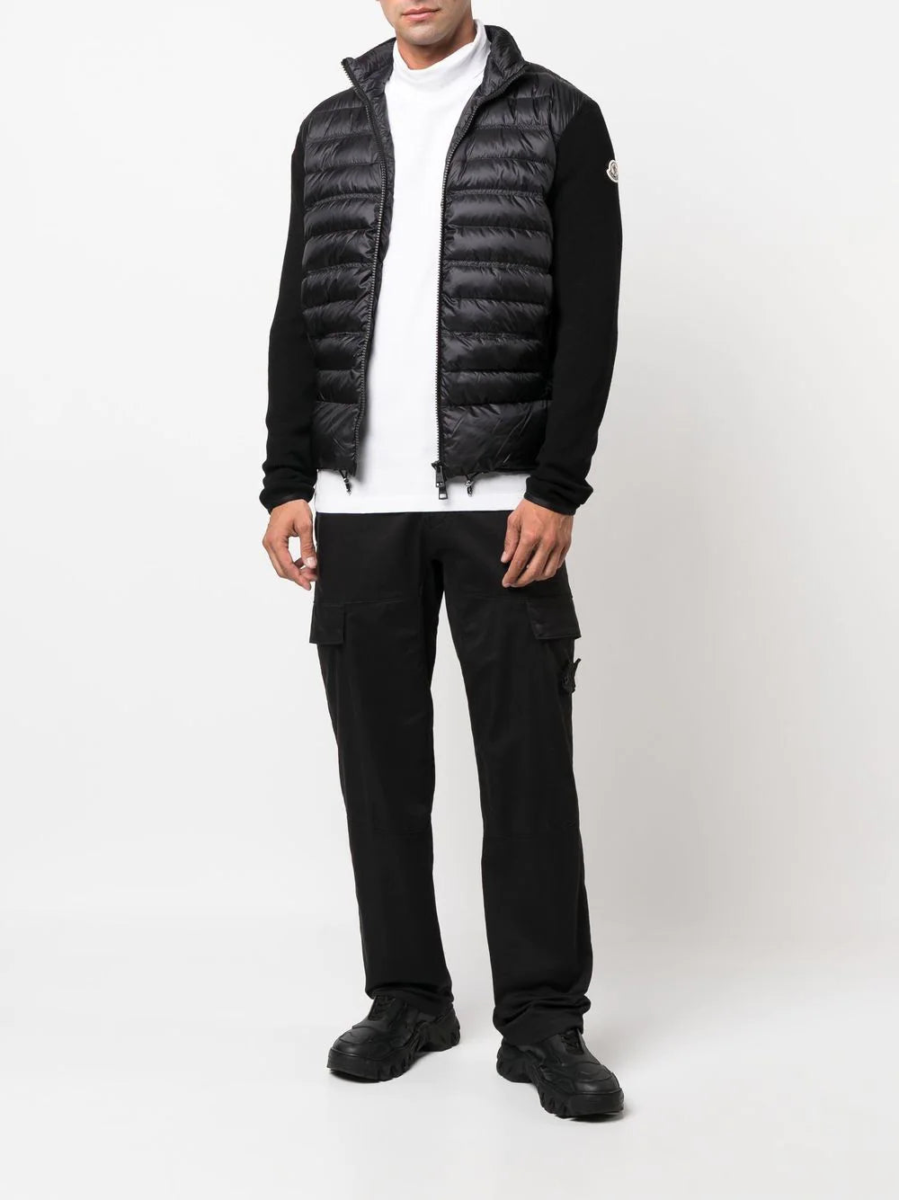 MONCLER Logo Padded Jacket Black - MAISONDEFASHION.COM