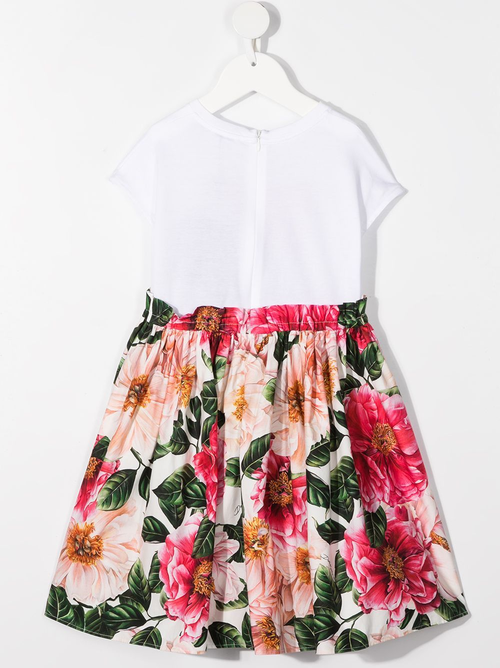 DOLCE & GABBANA KIDS Floral-print dress White/Pink - MAISONDEFASHION.COM