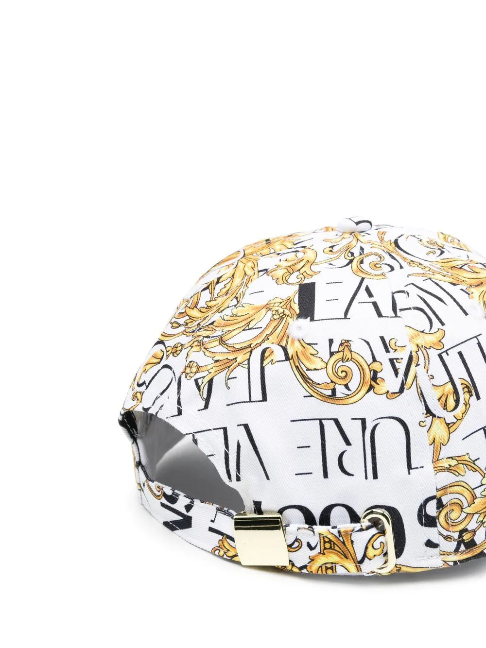 VERSACE Baroque Logo Cap White/Gold - MAISONDEFASHION.COM