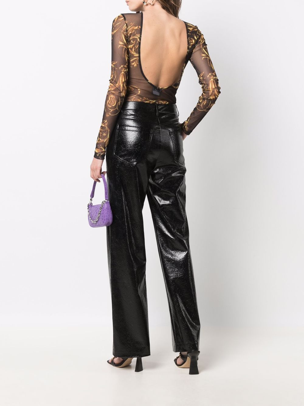 VERSACE WOMEN Baroque Print Long Sleeved Bodysuit - MAISONDEFASHION.COM