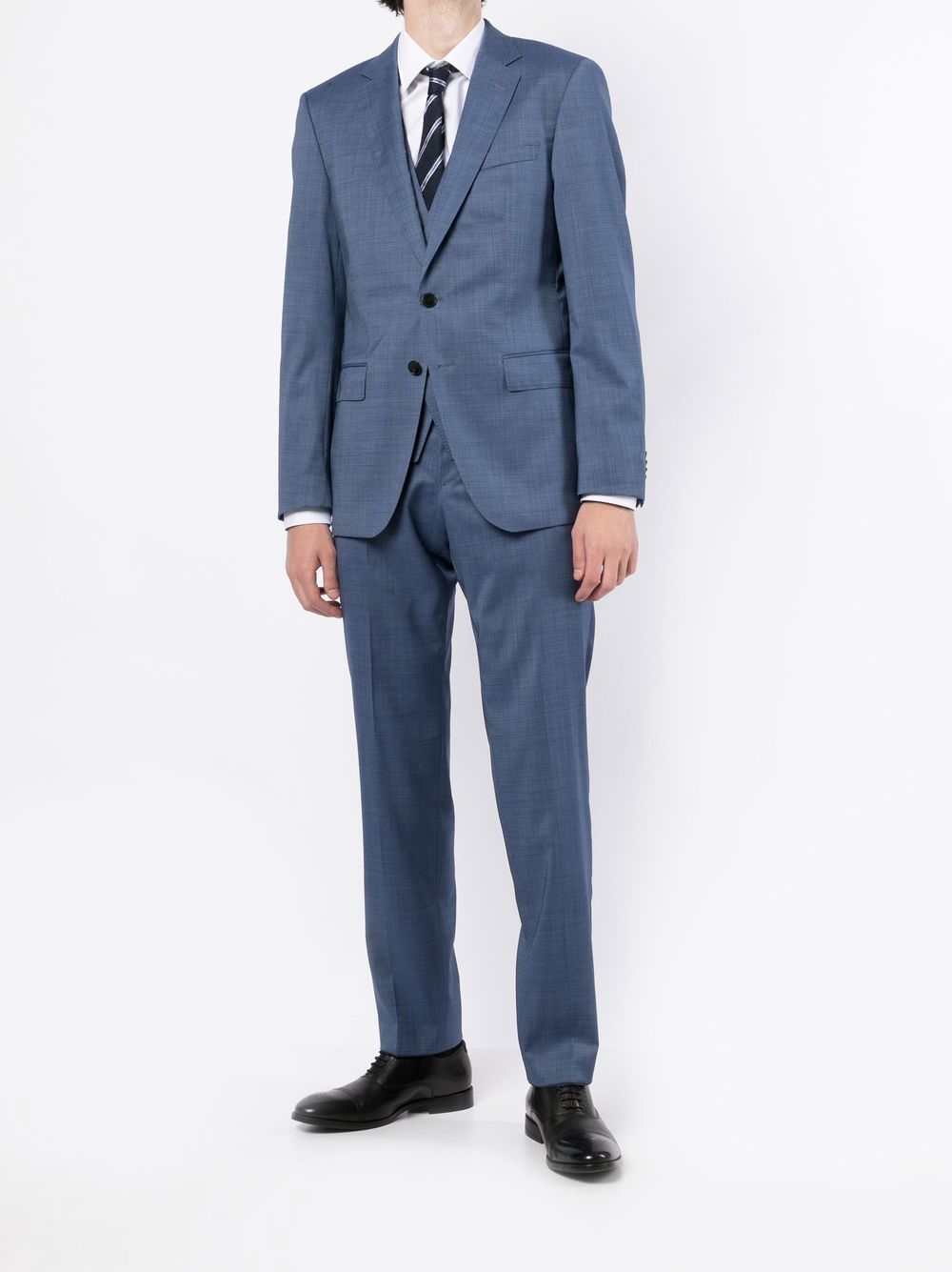 BOSS Slim-cut three-piece suit Blue - MAISONDEFASHION.COM