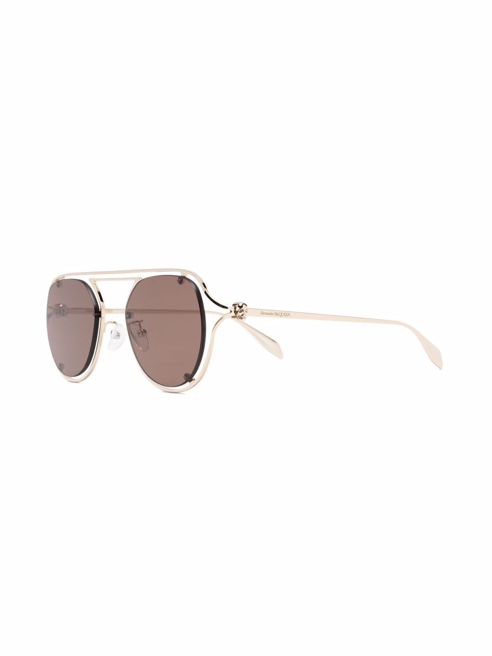ALEXANDER MCQUEEN Metallic Frame Sunglasses - MAISONDEFASHION.COM