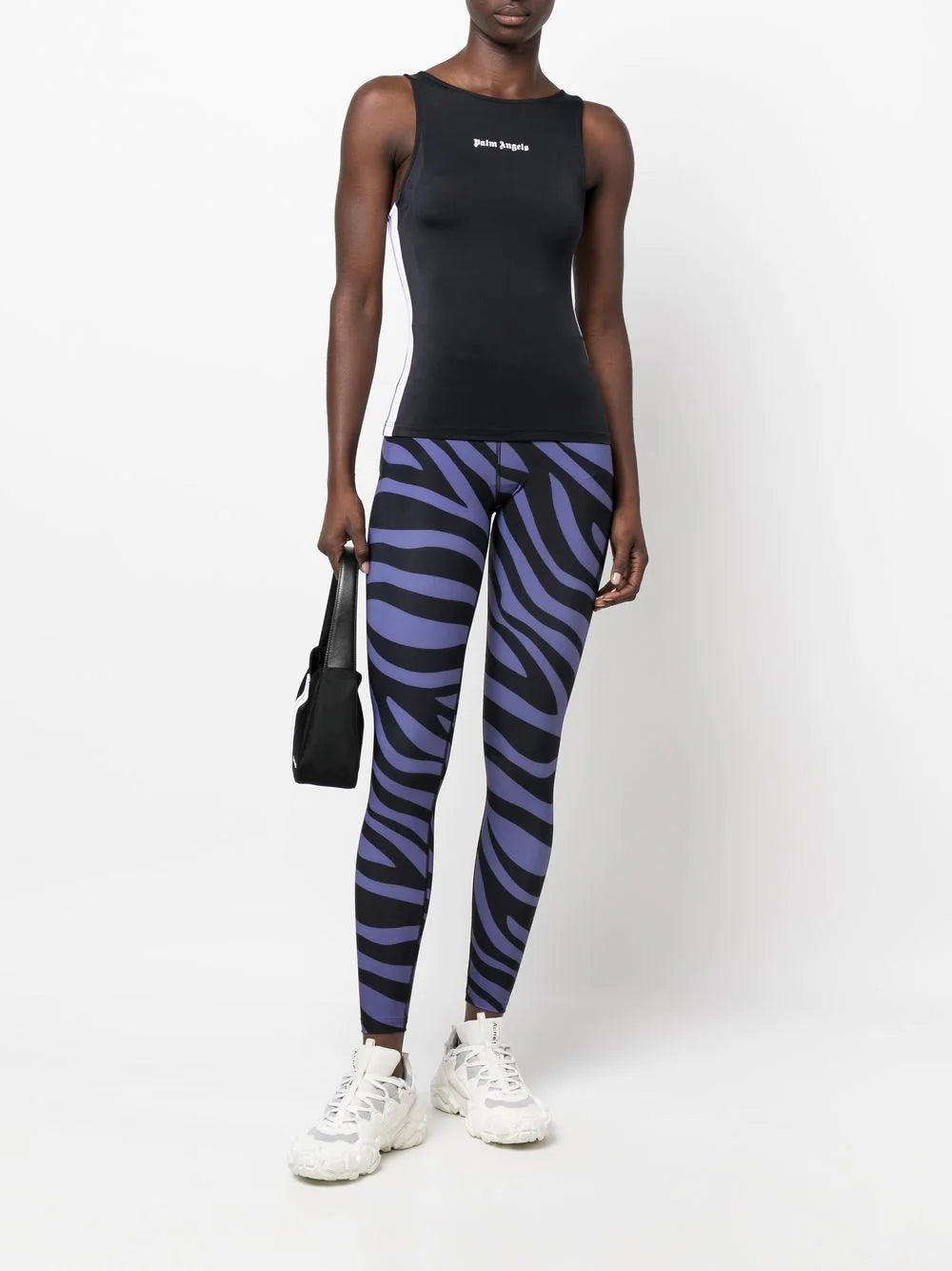 PALM ANGELS WOMEN Track Active Tanktop Black/White - MAISONDEFASHION.COM