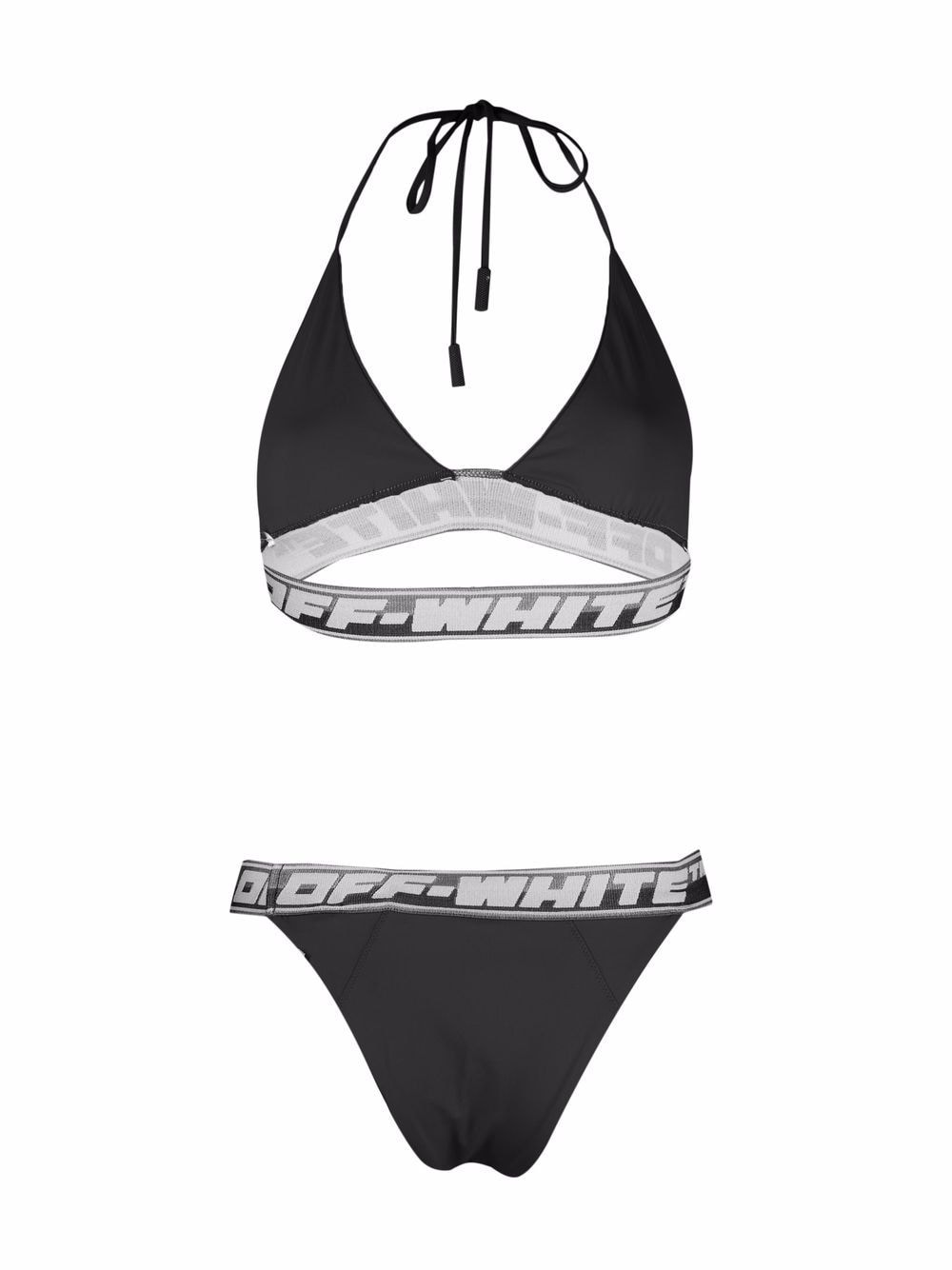 OFF-WHITE WOMEN Logo-band bikini set Black - MAISONDEFASHION.COM