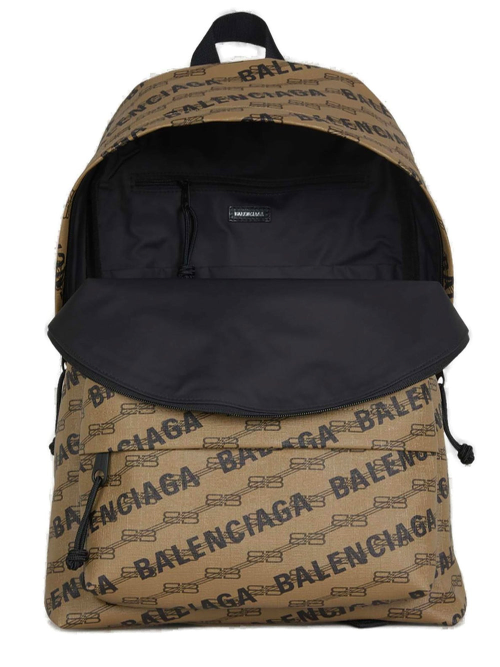 BALENCIAGA Signature Logo Backpack Beige/Black - MAISONDEFASHION.COM