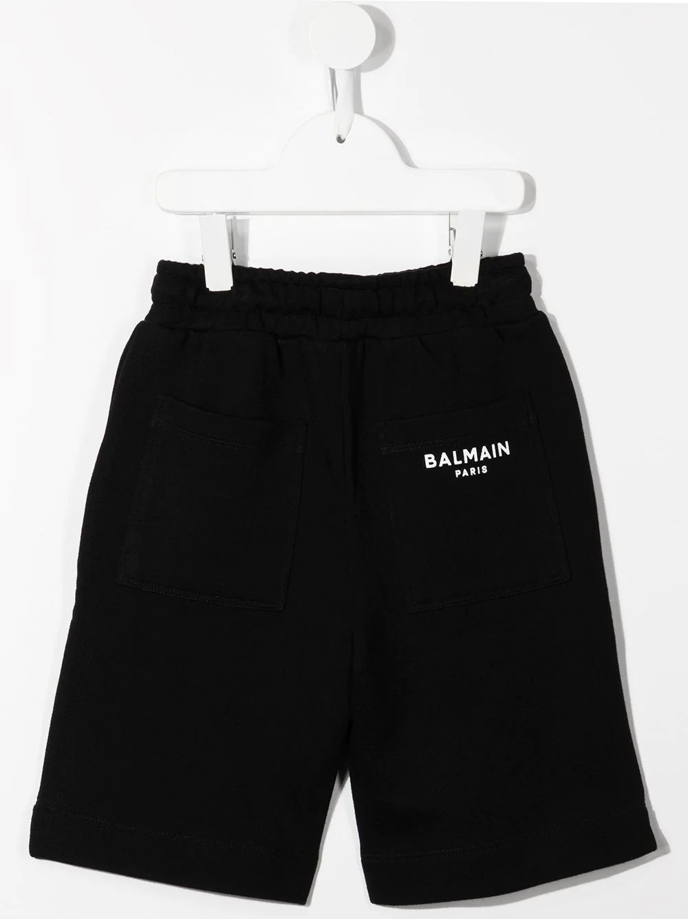 BALMAIN KIDS Logo Print Shorts Black - MAISONDEFASHION.COM