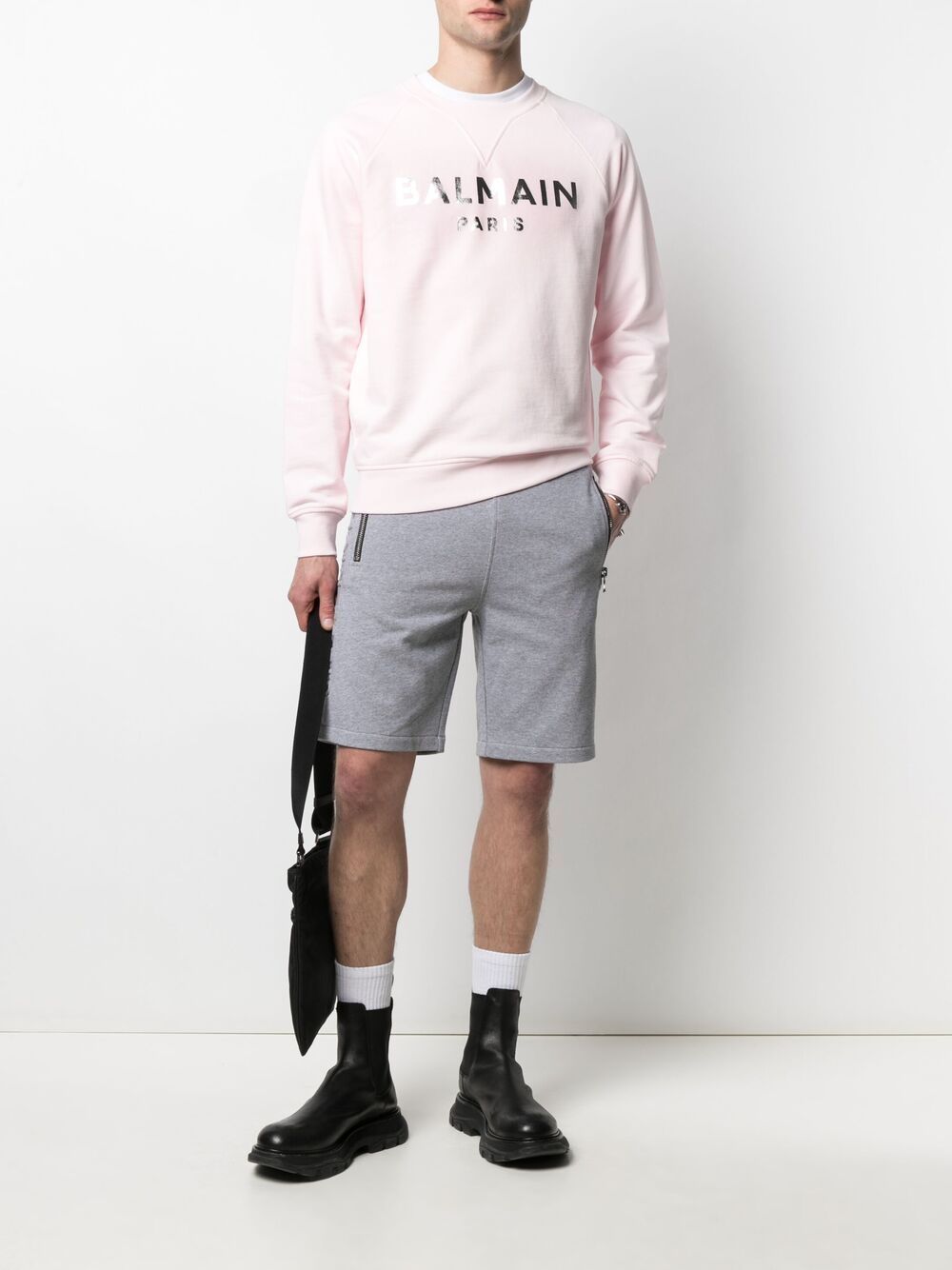BALMAIN Logo-print sweatshirt Pink - MAISONDEFASHION.COM