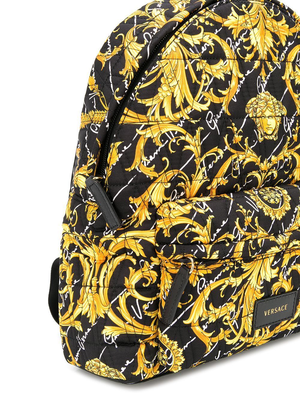 VERSACE KIDS Baroque Print Backpack Gold/Black - Maison De Fashion 