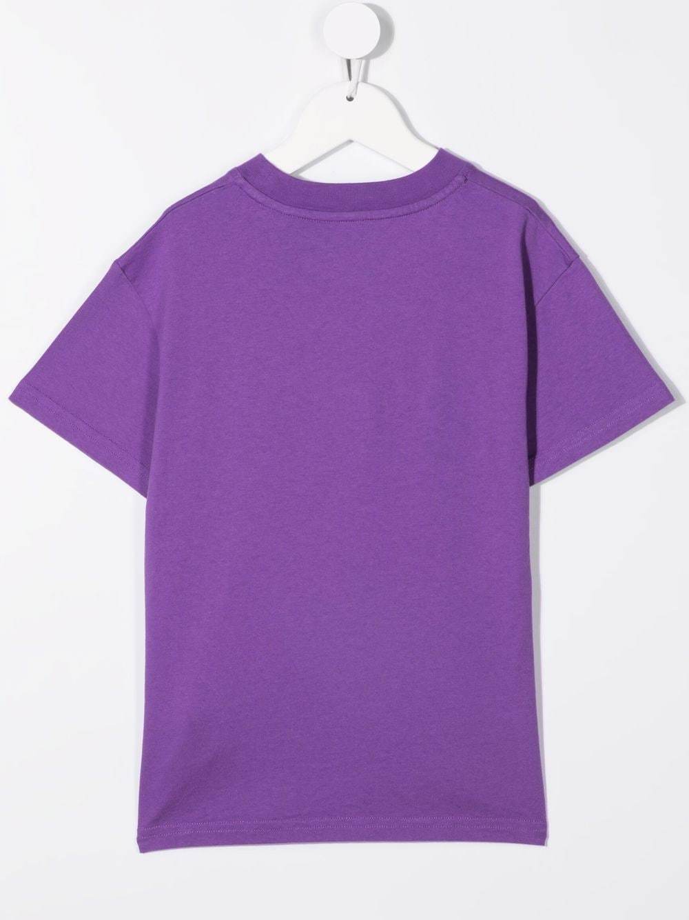 PALM ANGELS KIDS Bear T-Shirt Purple - MAISONDEFASHION.COM