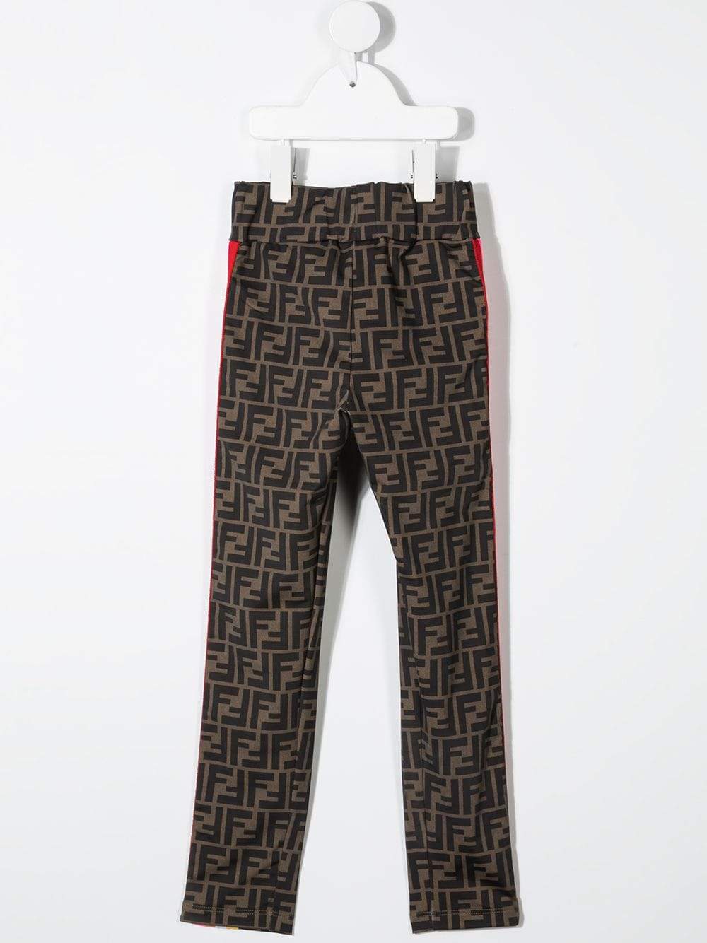 FENDI KIDS Zucca Side Stripe Leggings - MAISONDEFASHION.COM
