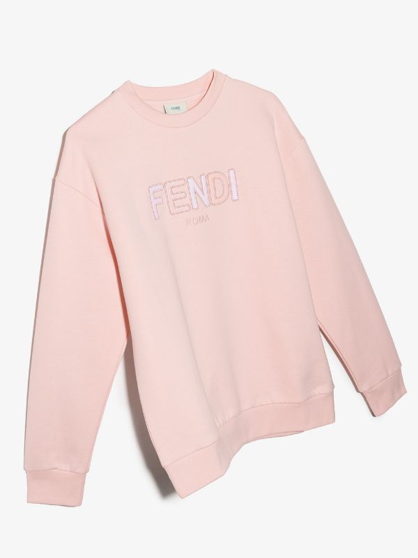 FENDI KIDS Logo Sweatshirt Pink - MAISONDEFASHION.COM