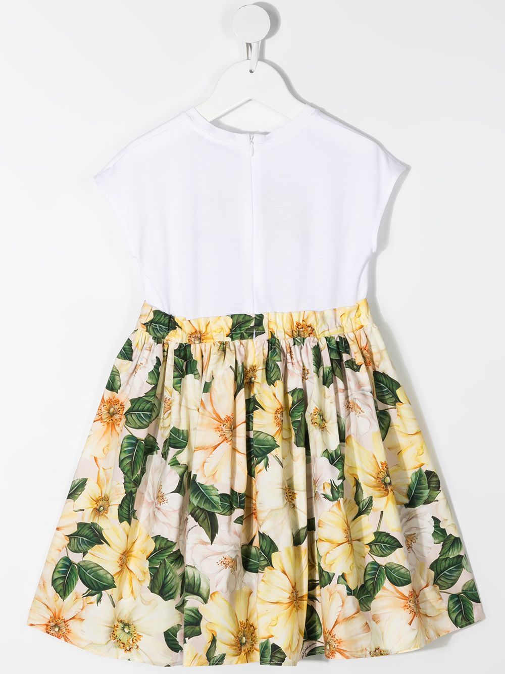 DOLCE & GABBANA KIDS Floral-print dress White/Yellow - MAISONDEFASHION.COM
