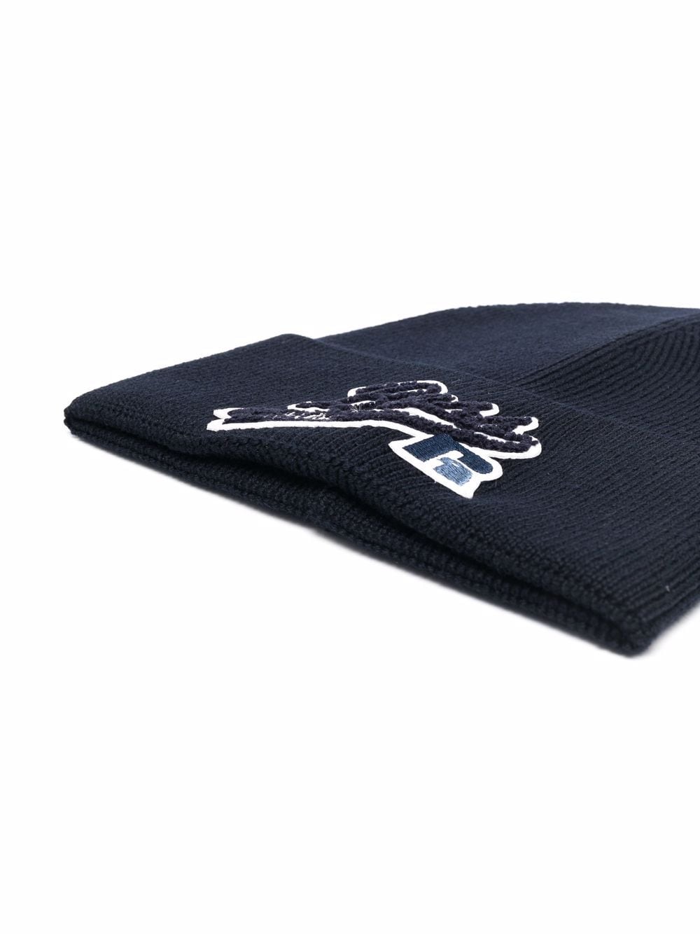 BOSS X RUSSELL ATHLETIC Patch-detail wool-blend beanie Navy - MAISONDEFASHION.COM