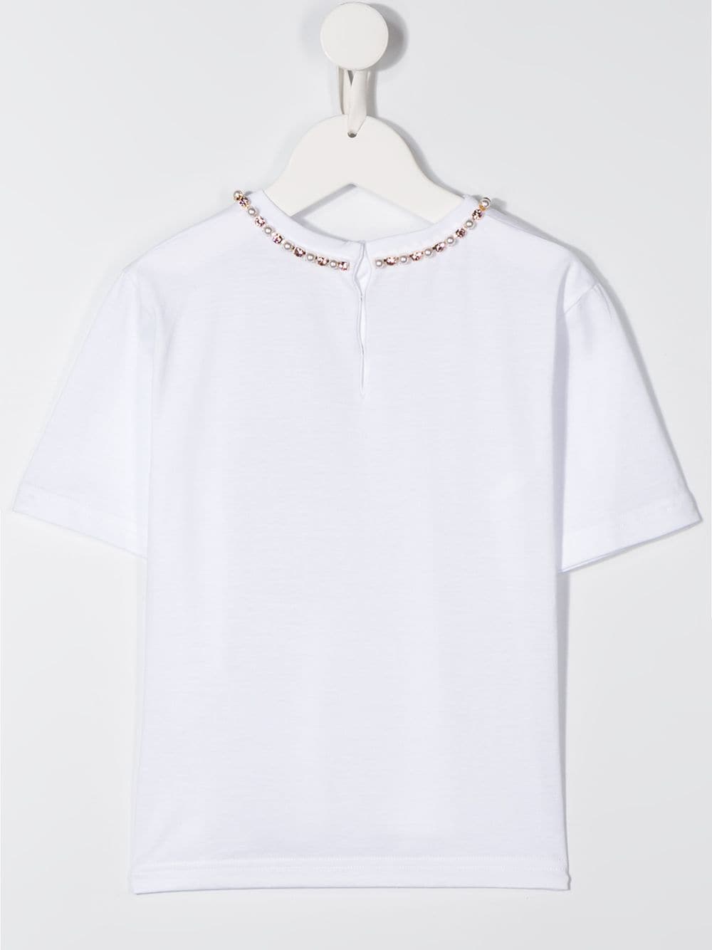 DOLCE & GABBANA KIDS Necklace detail T-shirt White - MAISONDEFASHION.COM
