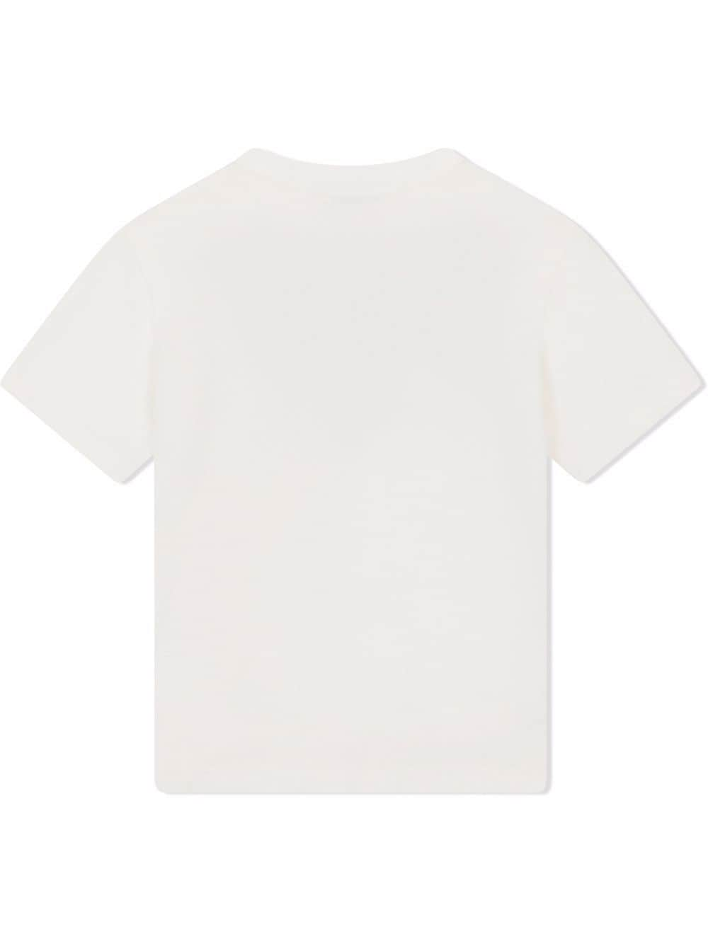 DOLCE & GABBANA KIDS Logo-embroidered cotton T-shirt White - MAISONDEFASHION.COM