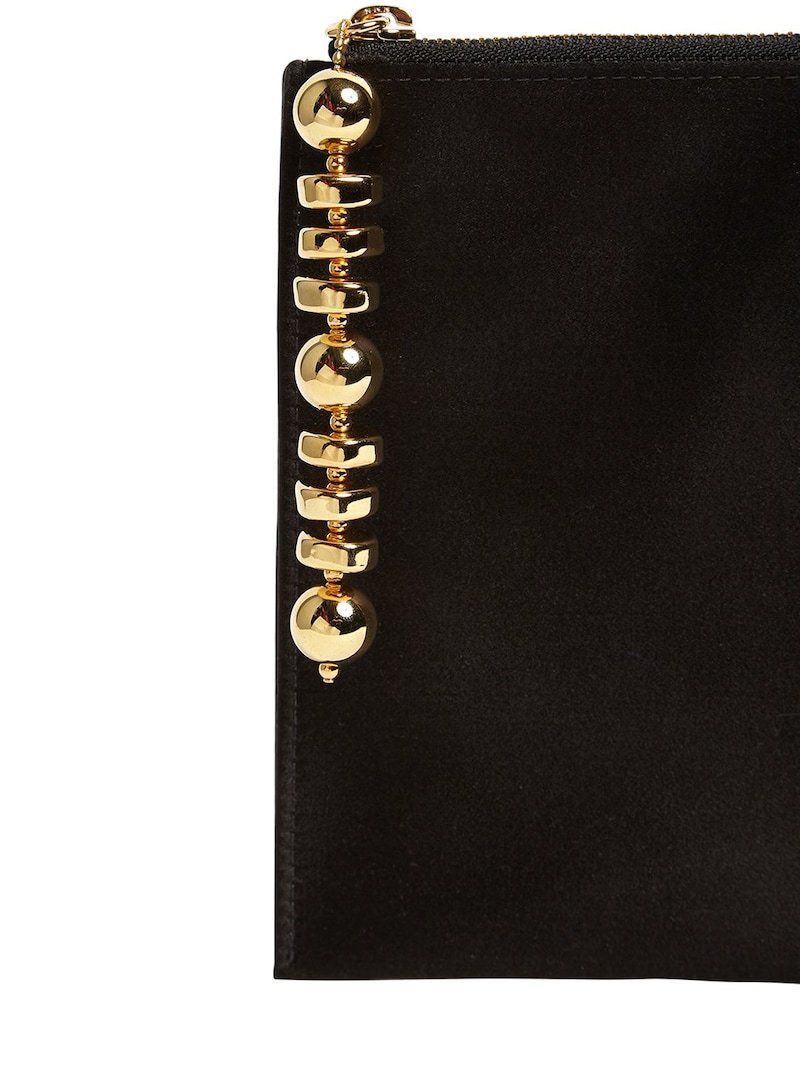 DSQUARED2 Velvet Logo Pouch Black/Gold - Maison De Fashion 