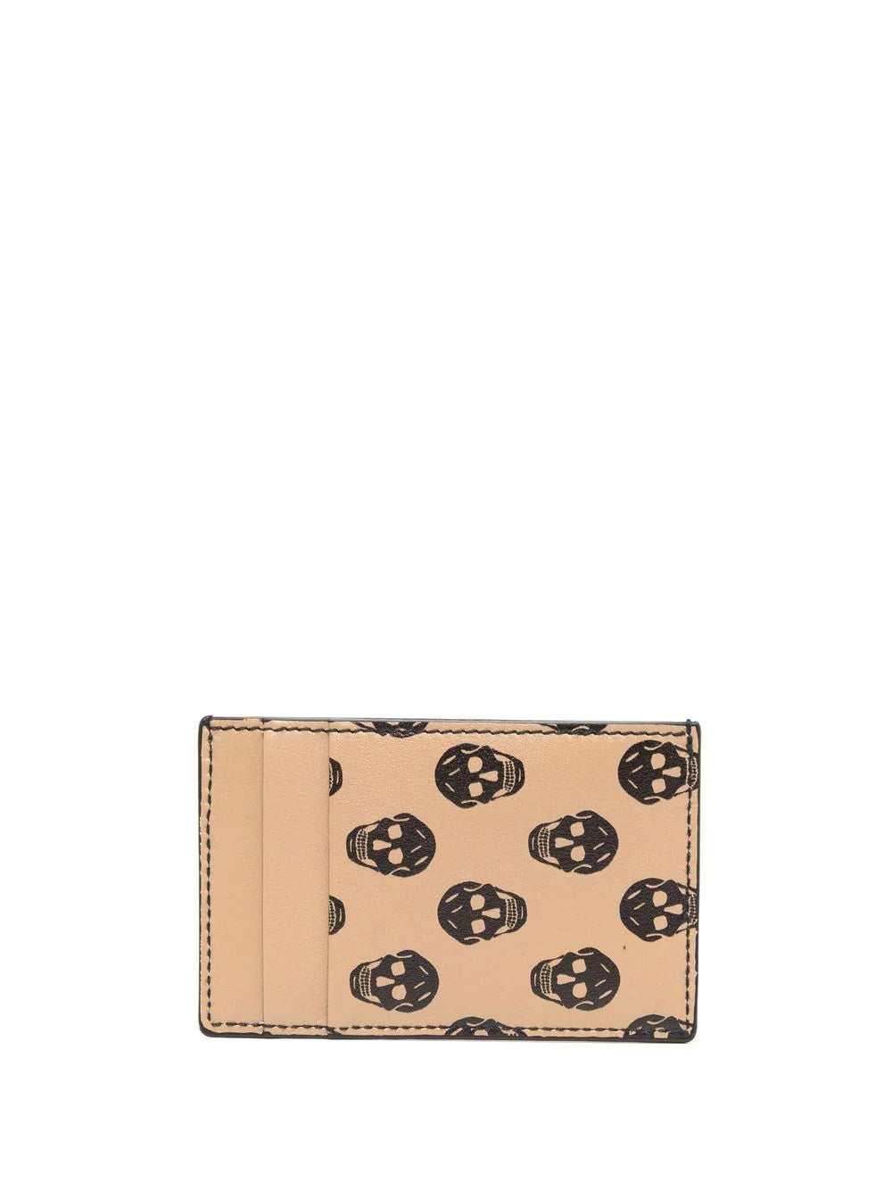 ALEXANDER MCQUEEN All Over Skull Card Holder Beige - MAISONDEFASHION.COM