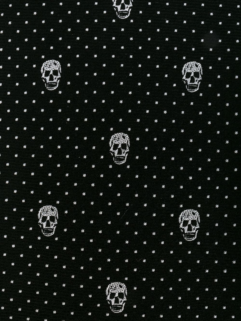 ALEXANDER MCQUEEN Skull Polka Dot Print Tie Black/White - MAISONDEFASHION.COM