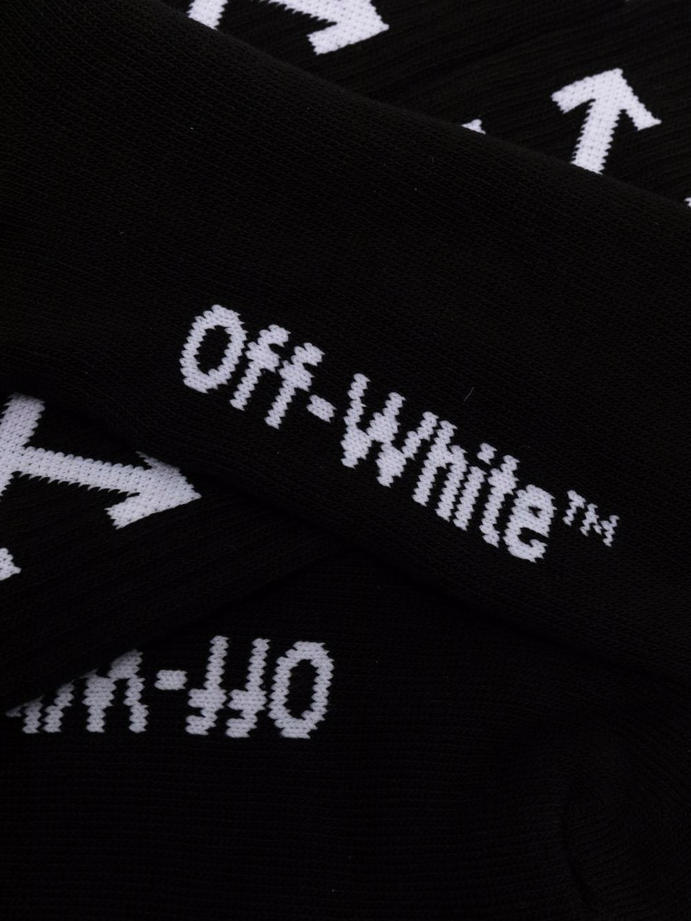 OFF-WHITE Arrow Logo Mid-Length Socks Black - MAISONDEFASHION.COM