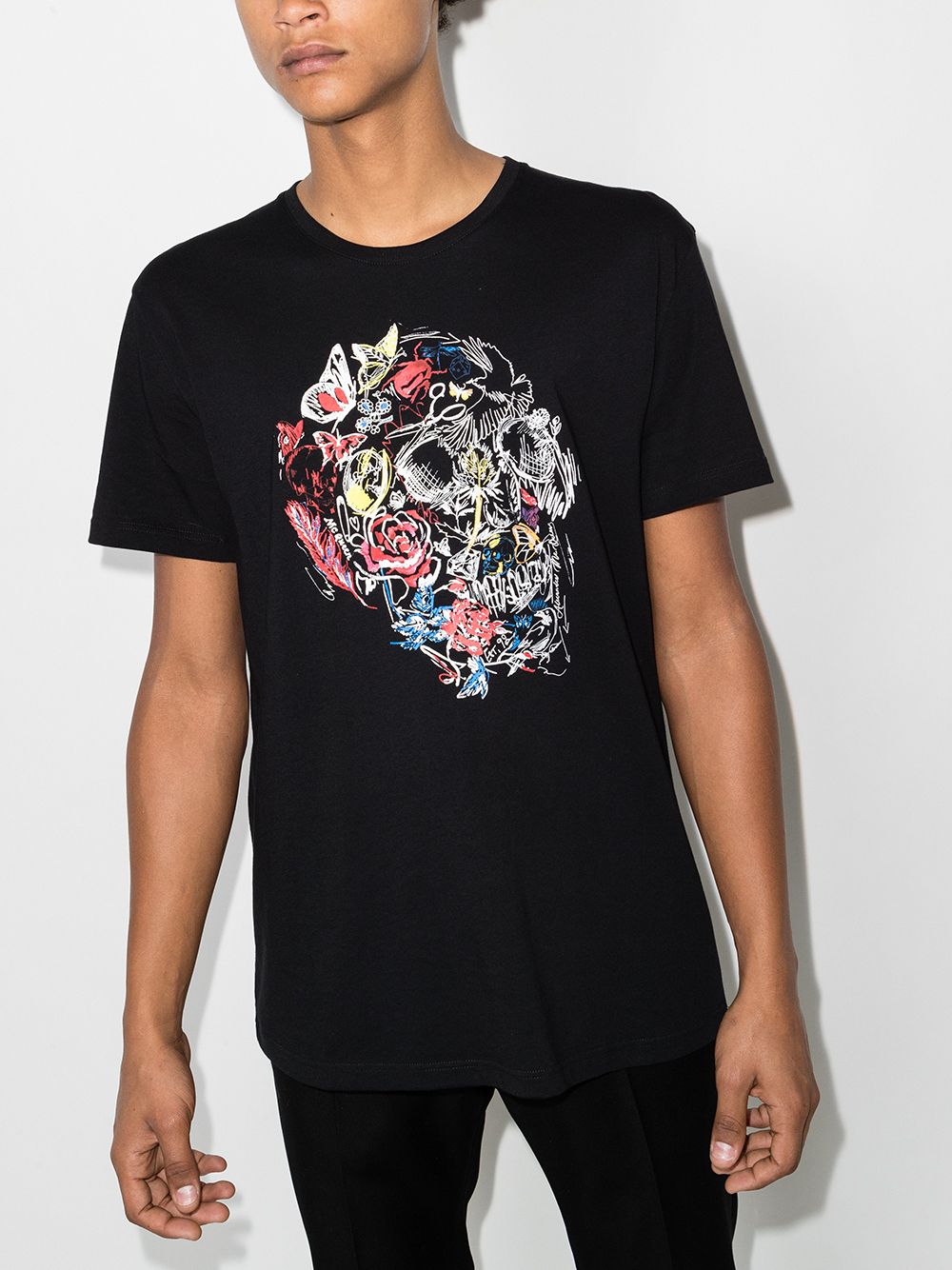ALEXANDER MCQUEEN Skull Print T-Shirt Black/Mix - MAISONDEFASHION.COM