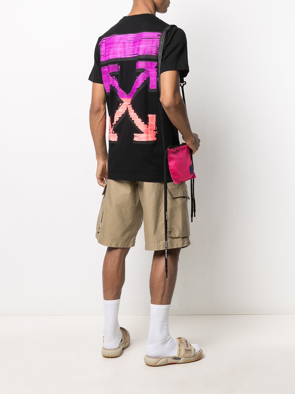 OFF-WHITE Marker Slim T-Shirt Black/Fuchasia - Maison De Fashion 