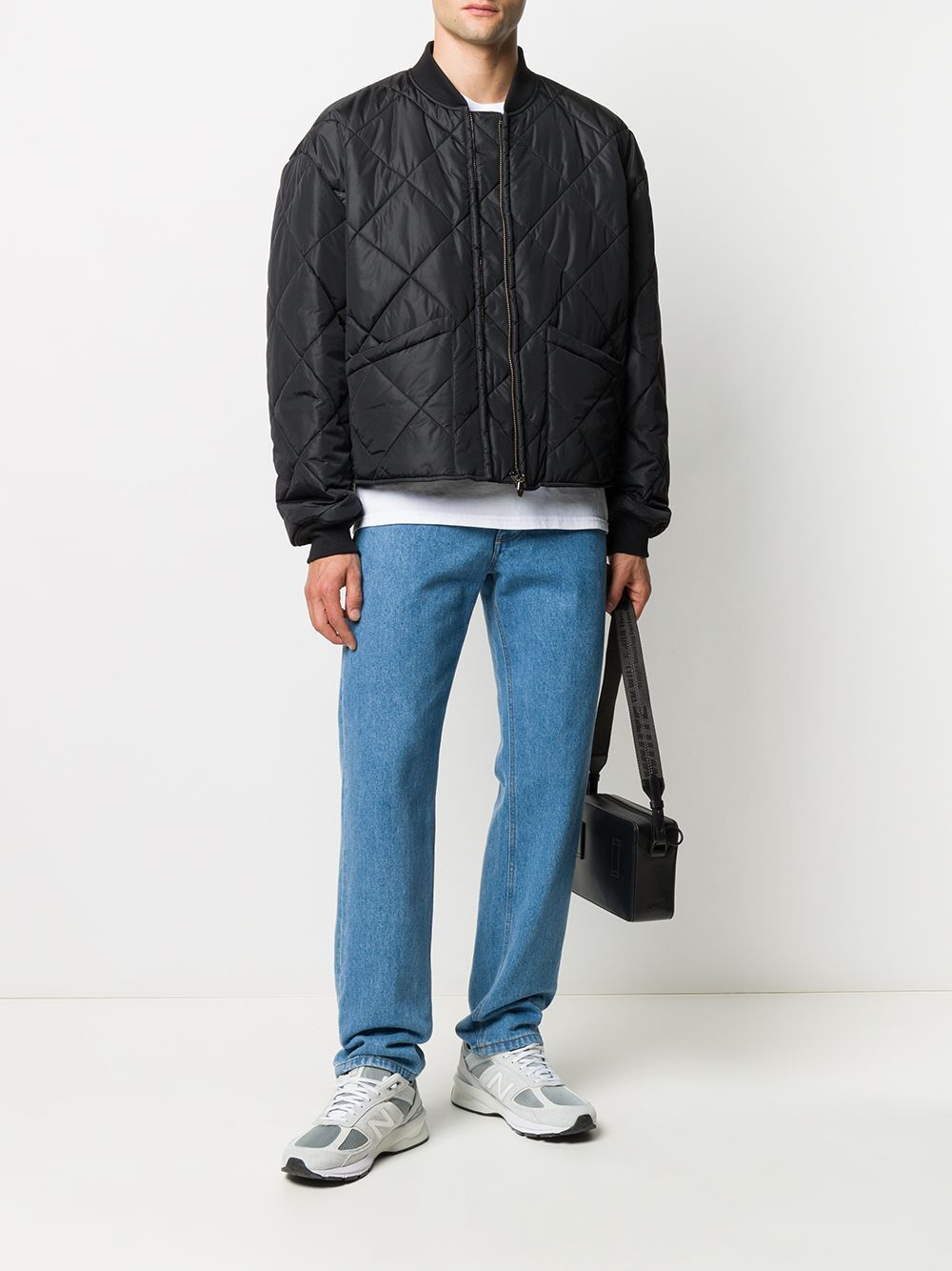 OPENING CEREMONY Boxy Fit Quilted Bomber Jacket Black - Maison De Fashion 