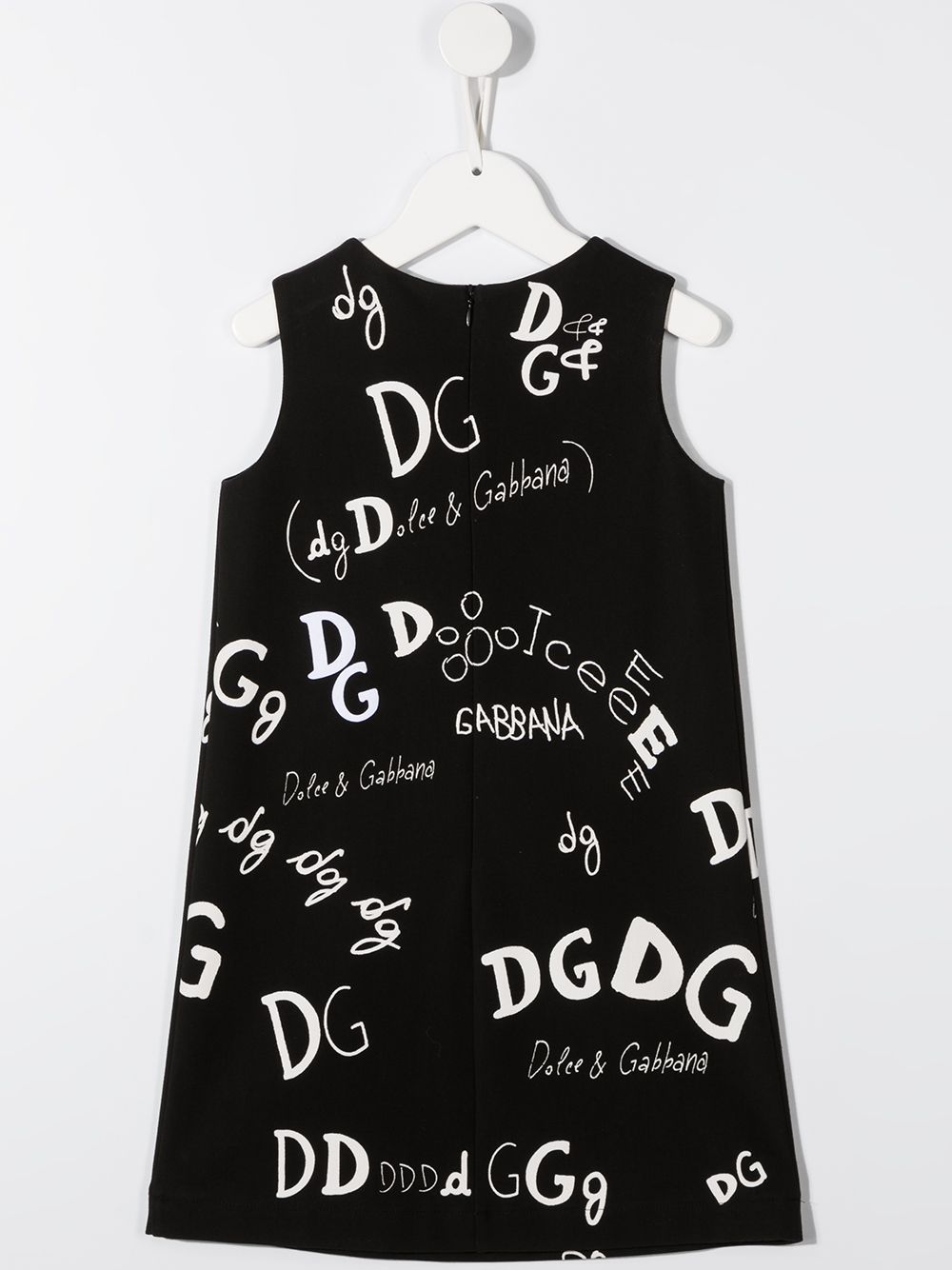 DOLCE & GABBANA KIDS All Over Logo Dress Black - Maison De Fashion 