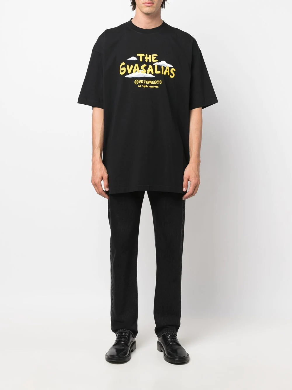 VETEMENTS The Gvasalias Cartoon Logo T-Shirt Black - MAISONDEFASHION.COM