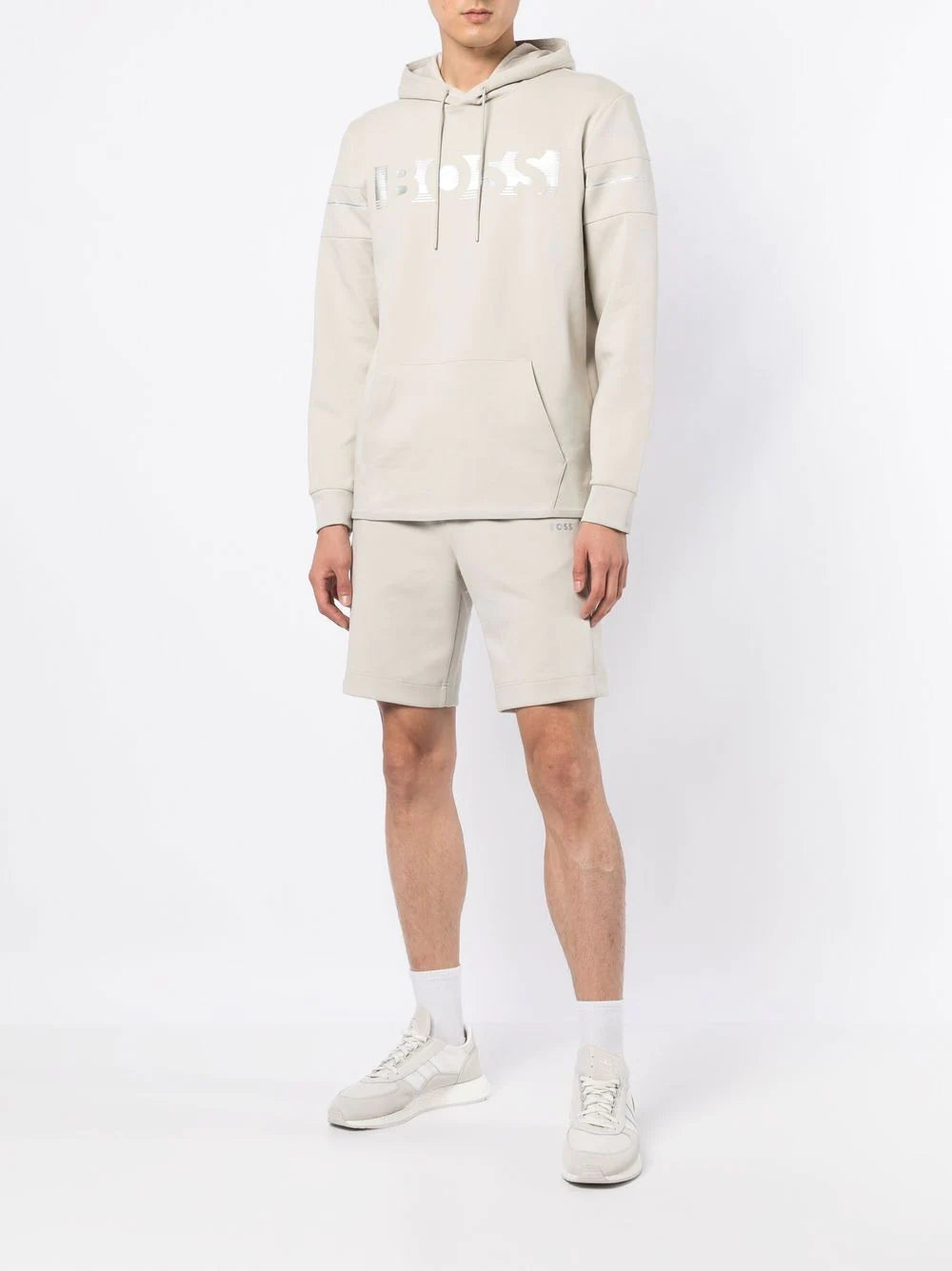 BOSS Hooded Sweatshirt Light Beige - MAISONDEFASHION.COM