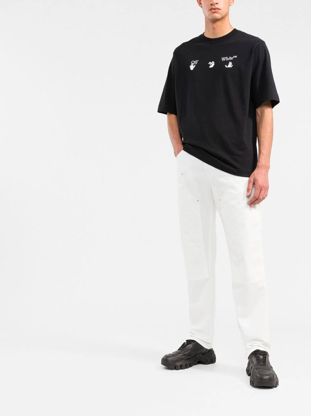 OFF-WHITE Big Logo Skate T-Shirt Black - MAISONDEFASHION.COM