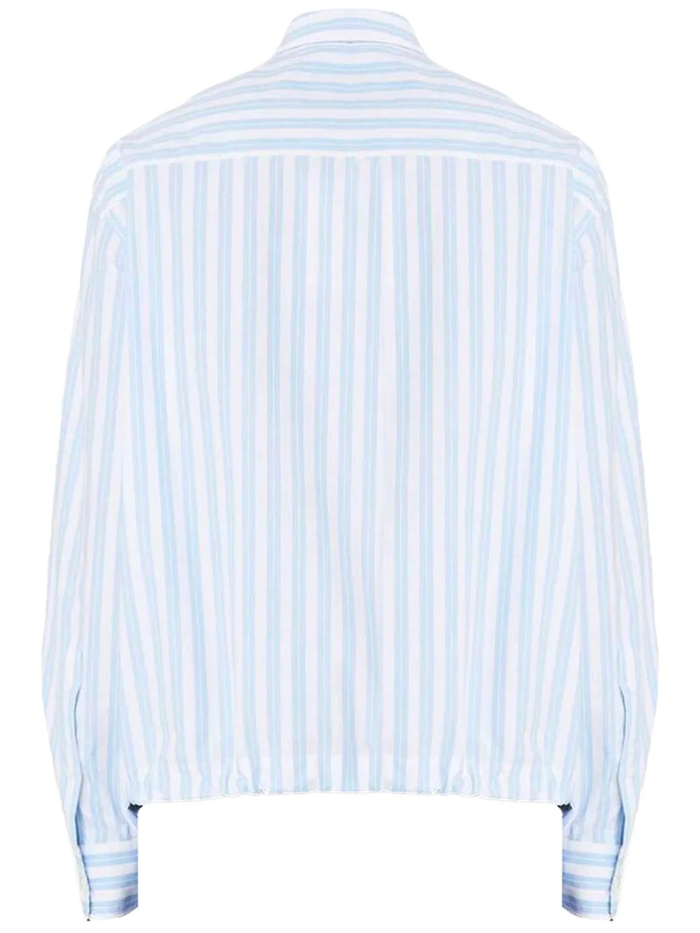 AMI PARIS Stripe Collar Shirt Sky Blue/White - MAISONDEFASHION.COM