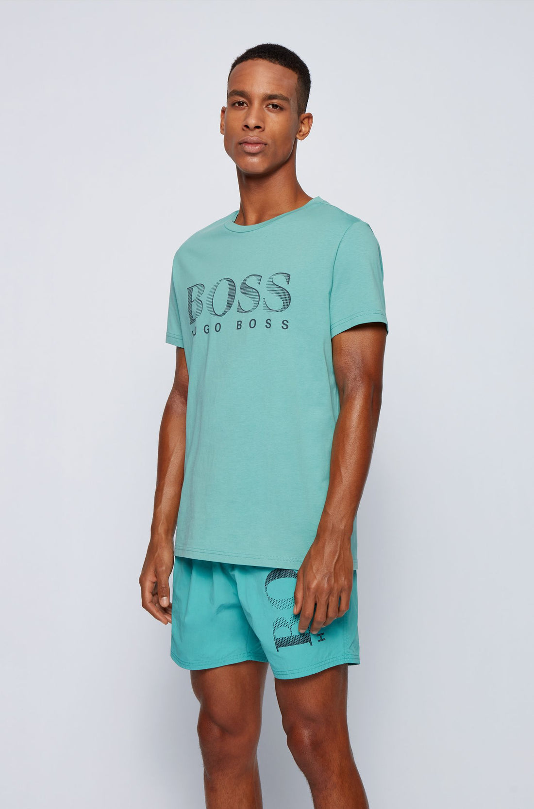 BOSS Logo T-Shirt Green - MAISONDEFASHION.COM