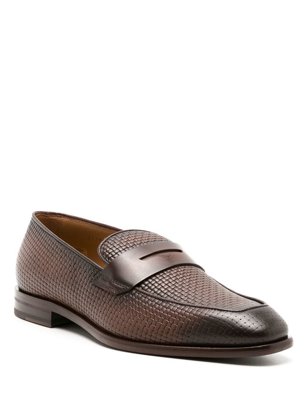 BOSS Lisbon woven leather loafers Brown - MAISONDEFASHION.COM