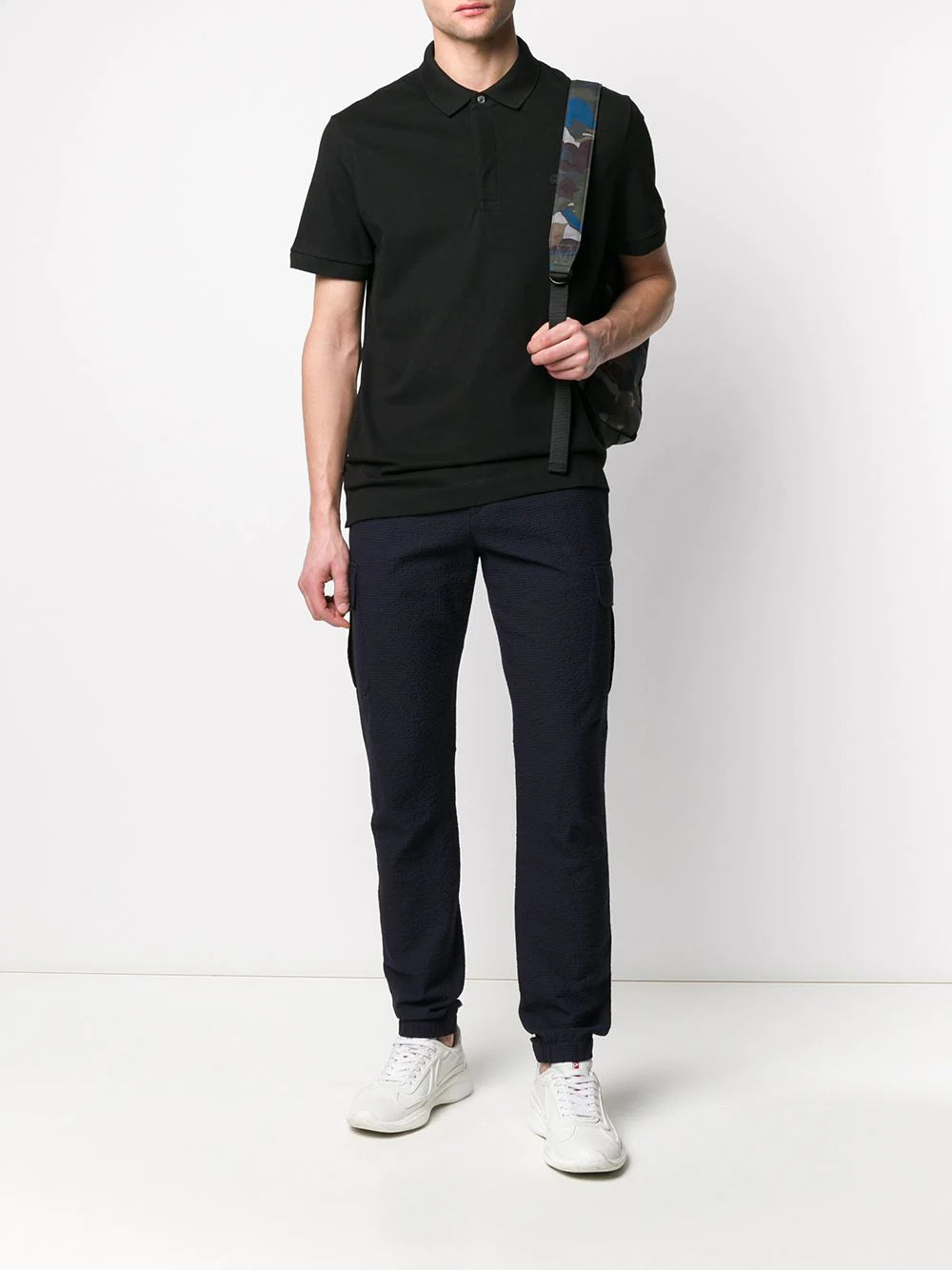 LACOSTE Smart Paris Stretch Cotton Piqué Polo Shirt Black/Black - MAISONDEFASHION.COM