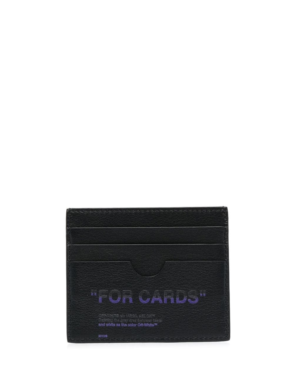 OFF-WHITE Quote Card Case Black/Purple - MAISONDEFASHION.COM