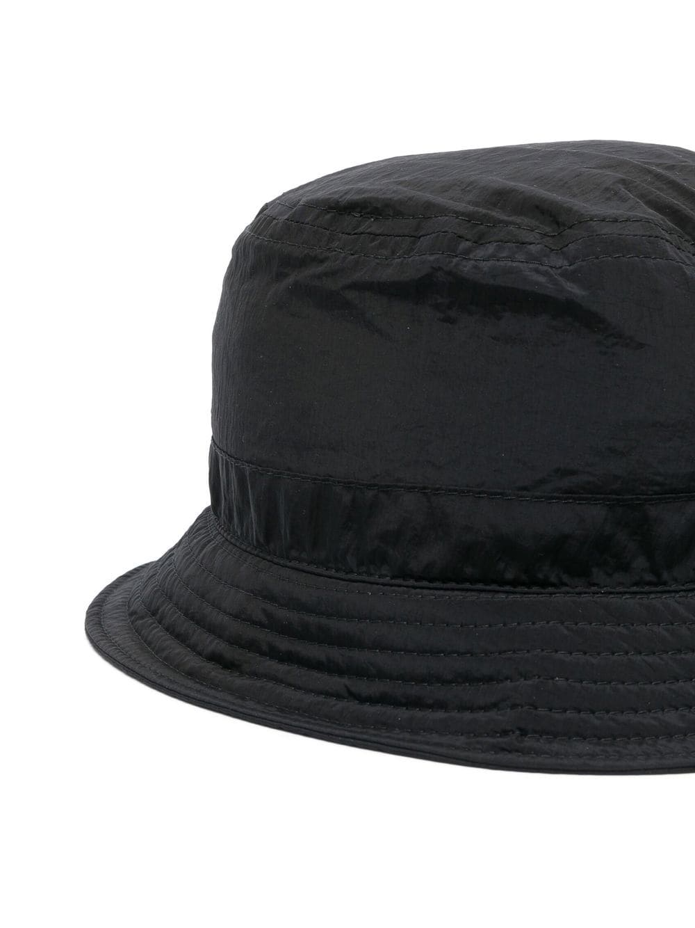 STONE ISLAND KIDS Compass Patch Nylon Bucket Hat Black - MAISONDEFASHION.COM